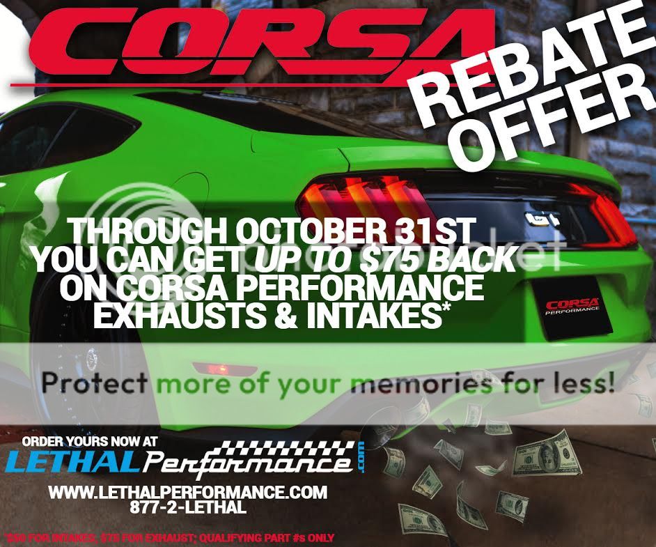 Corsa Loyalty Savings here at Lethal Performance 2015+ S550 Mustang